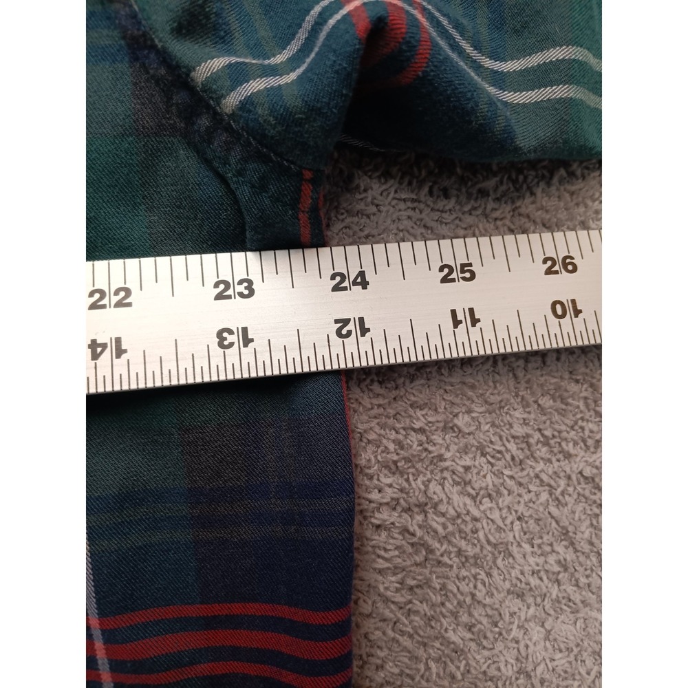 L.L.Bean Plaid Button-Down Shirt Men's L Green Red USA Made Cotton Blend - Picture 6 of 6
